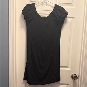 GAP Black Puff-Sleeve Mini Dress
